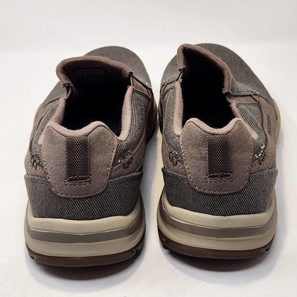 Skechers Skech Air Elment Legon Slip Loafers Moc Mens 9 Taupe Brown Canvas Shoes - Picture 7 of 9